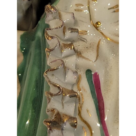 Vintage Wales Hand-Painted Porcelain Figurine 18th-Century Attire 6x2.5 In - Picture 12 of 13